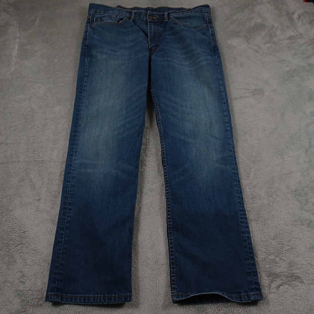Levis 514 Jeans‎ Mens 36x30 Blue Denim Straight Fit Logo Casual Distressed A2